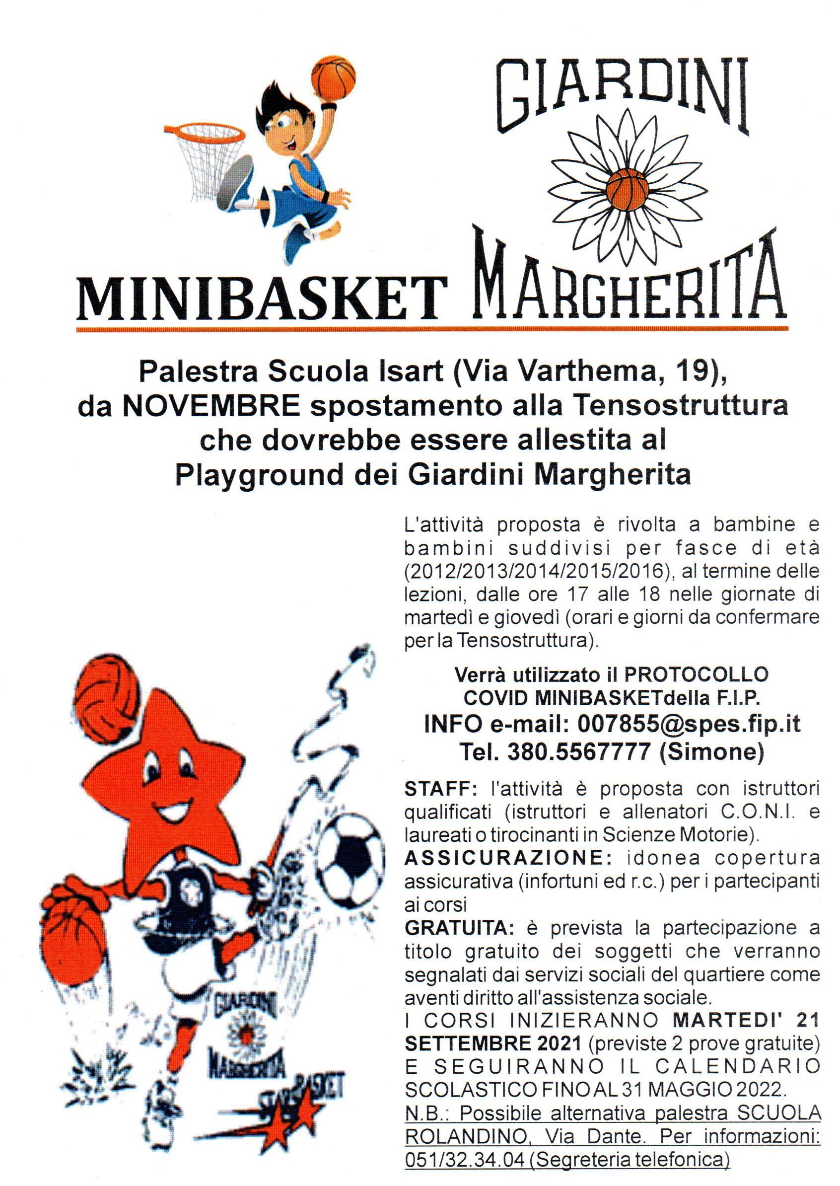 RIPARTE IL MINIBASKET AI GIARDINI MARGHERITA